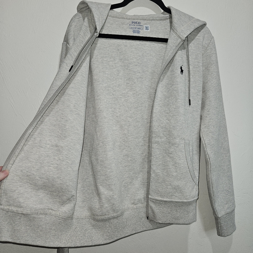 Polo Ralph Lauren Double Knit Full Zip Hoodie Gray Zip-Up Jacket Sweatshirt NWOT - Picture 7 of 16